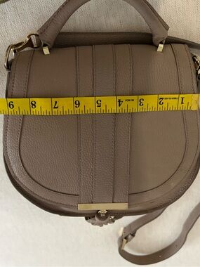 DeMellier Shoulder Crossbody Hand Bag Pebbled  Leather Khaki Color